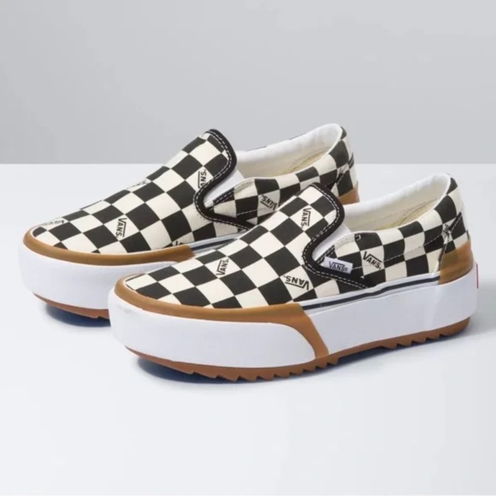 🖤🤍 SOLD Vans Checkerboard Stacked Slip-On Sneakers, Womens sz 7.5